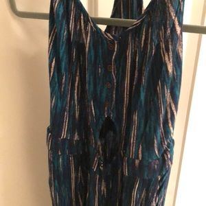 Teal striped jumpsuit